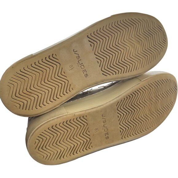 J/SLIDES Star Sneakers Size 8.5 Gold Metallic Leather Lace-up Platform - Picture 8 of 11